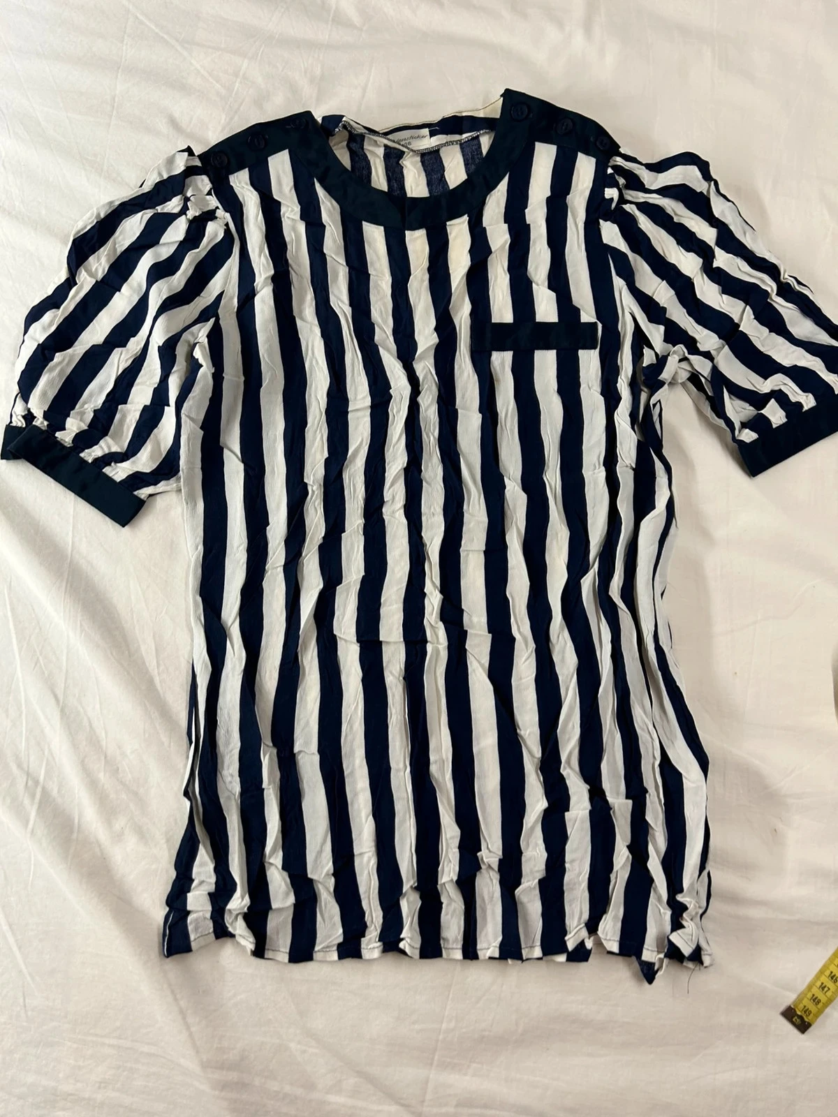 Blusa de mangas cortas seidensticker a rayas blanco y azul – photo 2